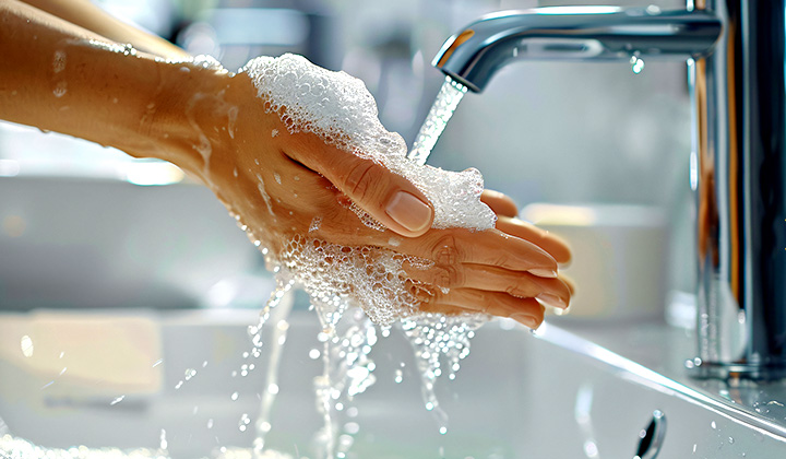 Photo of lady washing her hands