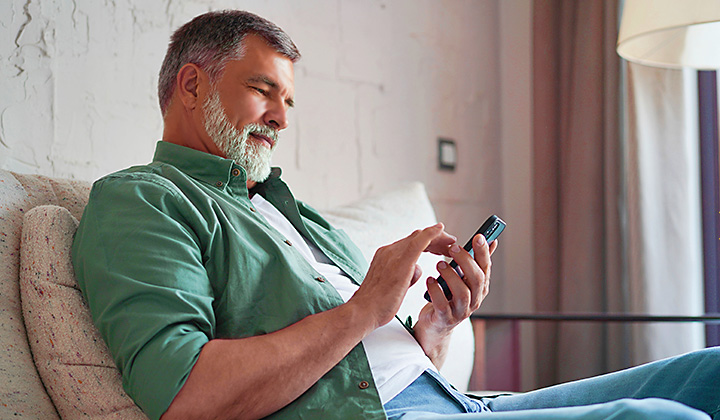 Man using Mobile Phone